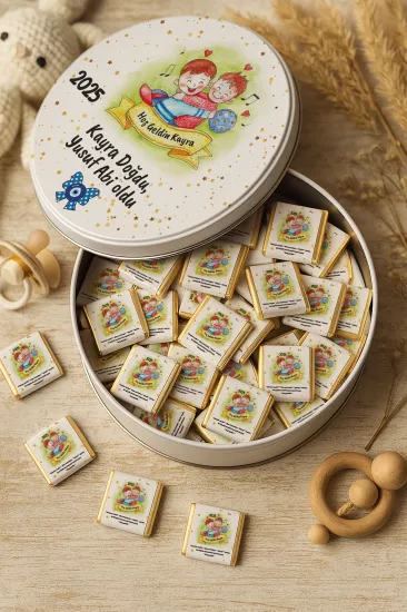 Kişiye Özel Bebek Hediyelikleri | Sargılı Madlen Çikolata | Yeni Doğan – Baby Shower – Doğum Günü – Diş Buğdayı