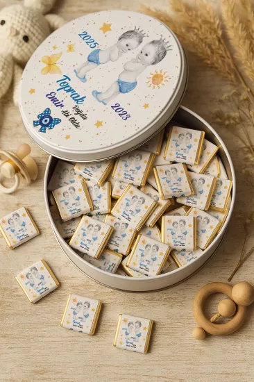 Kişiye Özel Bebek Hediyelikleri | Sargılı Madlen Çikolata | Yeni Doğan – Baby Shower – Doğum Günü – Diş Buğdayı