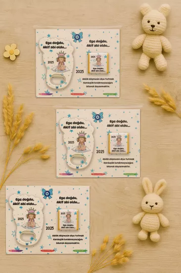 Yeni Doğan Bebek, Doğum Günü, Baby Shower, Diş Buğdayı Hediyesi Çikolatalı Ayak İzi Açacak Magnet