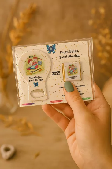 Çikolatalı Balon Açacak Magnet | Yeni Doğan, Baby Shower, Doğum Günü, Diş Buğdayı Hediyesi