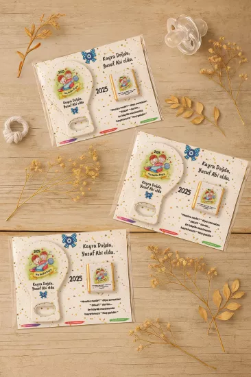 Çikolatalı Balon Açacak Magnet | Yeni Doğan, Baby Shower, Doğum Günü, Diş Buğdayı Hediyesi