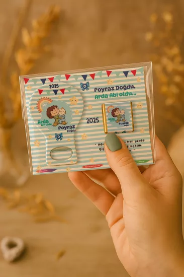 Çikolatalı Balon Açacak Magnet | Yeni Doğan, Baby Shower, Doğum Günü, Diş Buğdayı Hediyesi