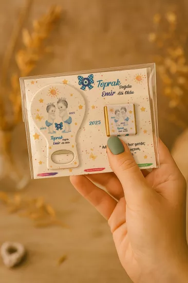 Çikolatalı Balon Açacak Magnet | Yeni Doğan, Baby Shower, Doğum Günü, Diş Buğdayı Hediyesi