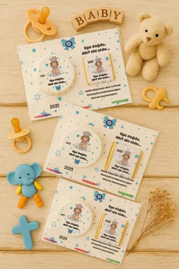 Yeni Doğan ve Baby Shower Çikolatalı Kapak Açacak Magnet Hediyelikleri