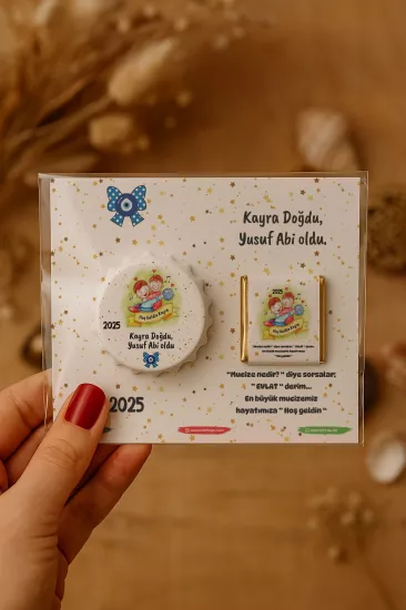 Yeni Doğan ve Baby Shower Çikolatalı Kapak Açacak Magnet Hediyelikleri