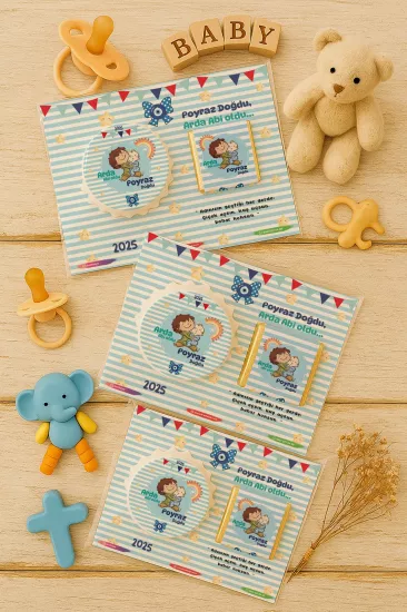 Yeni Doğan ve Baby Shower Çikolatalı Kapak Açacak Magnet Hediyelikleri