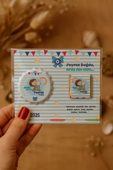 Yeni Doğan ve Baby Shower Çikolatalı Kapak Açacak Magnet Hediyelikleri