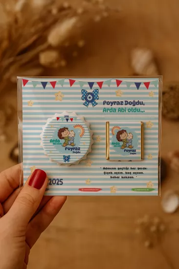 Yeni Doğan ve Baby Shower Çikolatalı Kapak Açacak Magnet Hediyelikleri