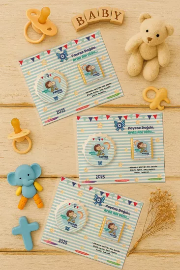 Yeni Doğan ve Baby Shower Çikolatalı Kapak Açacak Magnet Hediyelikleri