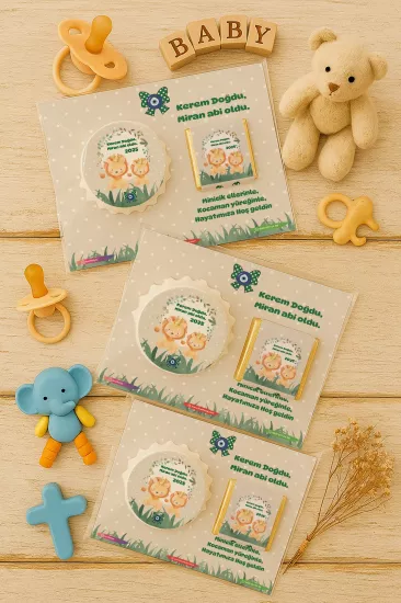 Yeni Doğan ve Baby Shower Çikolatalı Kapak Açacak Magnet Hediyelikleri