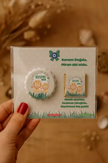 Yeni Doğan ve Baby Shower Çikolatalı Kapak Açacak Magnet Hediyelikleri