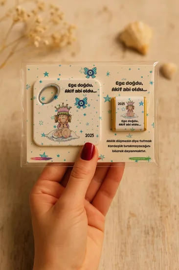 Kişiye Özel Çikolatalı Açacak Magnet – Baby Shower & Yeni Doğan Hediyesi