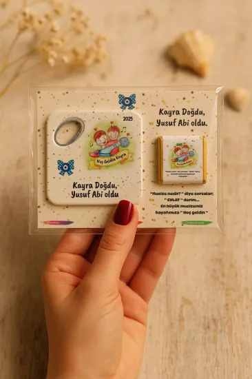 Çikolatalı Kare Bardak Altlığı Açacak Magnet