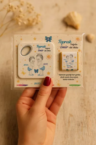 Çikolatalı Kare Bardak Altlığı Açacak Magnet