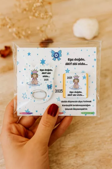 Kişiye Özel Çikolatalı Lale Açacak Magnet – Baby Shower & Yeni Doğan Hediyesi