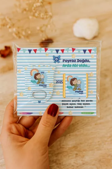 Kişiye Özel Çikolatalı Lale Açacak Magnet – Baby Shower & Yeni Doğan Hediyesi