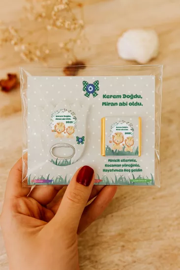 Kişiye Özel Çikolatalı Lale Açacak Magnet – Baby Shower & Yeni Doğan Hediyesi