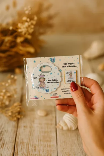 Kişiye Özel Çikolatalı Papatya Açacak Magnet – Bardak Altlığı Hediyelik