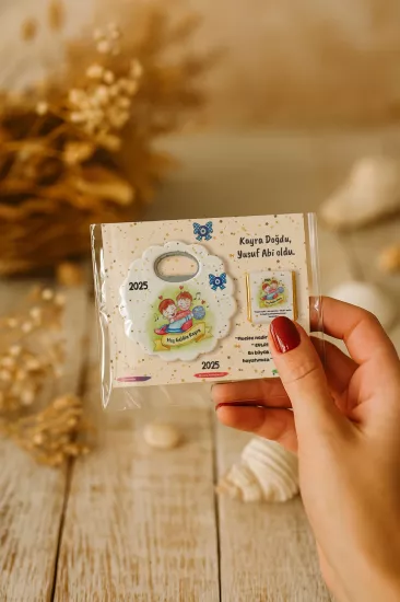 Kişiye Özel Çikolatalı Papatya Açacak Magnet – Bardak Altlığı Hediyelik