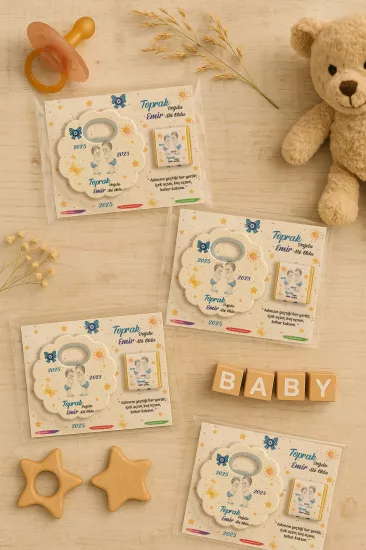 Kişiye Özel Çikolatalı Papatya Açacak Magnet – Bardak Altlığı Hediyelik