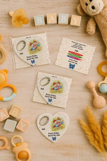 Jelatin Kartlı Kalp Açacak Magnet | Bebek ve Özel Gün Hediyesi