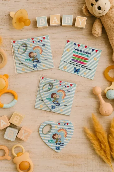Jelatin Kartlı Kalp Açacak Magnet | Bebek ve Özel Gün Hediyesi