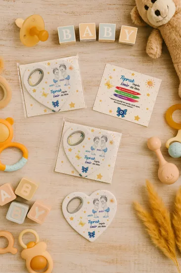 Jelatin Kartlı Kalp Açacak Magnet | Bebek ve Özel Gün Hediyesi