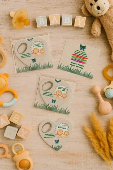 Jelatin Kartlı Kalp Açacak Magnet | Bebek ve Özel Gün Hediyesi