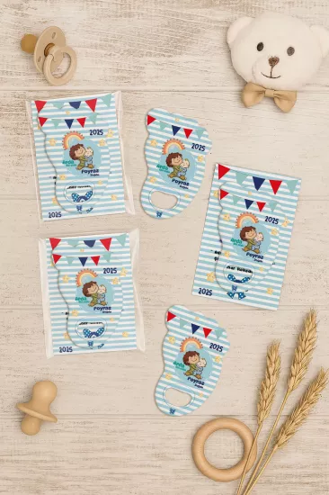 Yeni Doğan Bebek, Doğum Günü, Baby Shower, Diş Buğdayı Hediyesi Jelatin Kartlı Ayak İzi Açacak Magnet