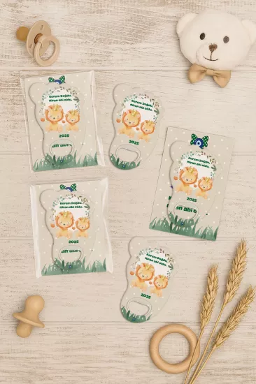 Yeni Doğan Bebek, Doğum Günü, Baby Shower, Diş Buğdayı Hediyesi Jelatin Kartlı Ayak İzi Açacak Magnet