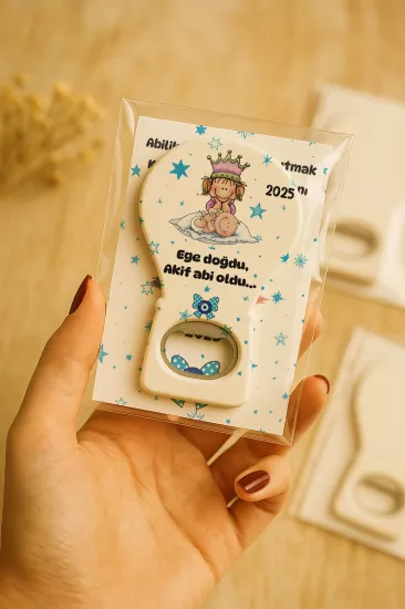 Jelatin Kartlı Bebek Hediyesi Balon Açacak Magnet | Baby Shower – Doğum Günü – Diş Buğdayı