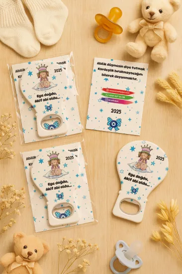 Jelatin Kartlı Bebek Hediyesi Balon Açacak Magnet | Baby Shower – Doğum Günü – Diş Buğdayı