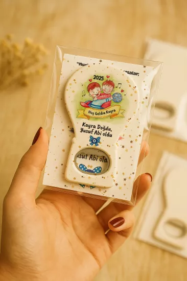 Jelatin Kartlı Bebek Hediyesi Balon Açacak Magnet | Baby Shower – Doğum Günü – Diş Buğdayı