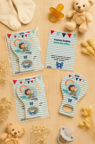 Jelatin Kartlı Bebek Hediyesi Balon Açacak Magnet | Baby Shower – Doğum Günü – Diş Buğdayı