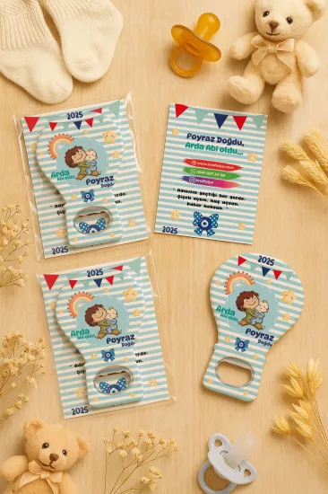 Jelatin Kartlı Bebek Hediyesi Balon Açacak Magnet | Baby Shower – Doğum Günü – Diş Buğdayı