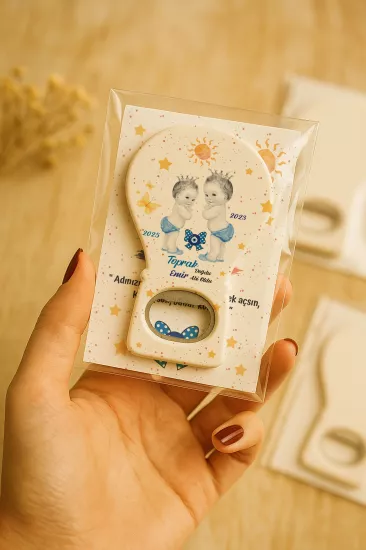 Jelatin Kartlı Bebek Hediyesi Balon Açacak Magnet | Baby Shower – Doğum Günü – Diş Buğdayı