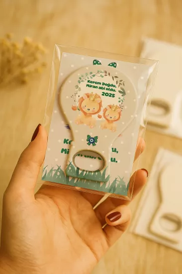 Jelatin Kartlı Bebek Hediyesi Balon Açacak Magnet | Baby Shower – Doğum Günü – Diş Buğdayı