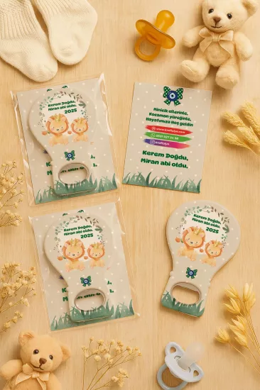 Jelatin Kartlı Bebek Hediyesi Balon Açacak Magnet | Baby Shower – Doğum Günü – Diş Buğdayı