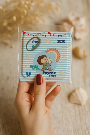 Abi Erkek Kardeş Temalı Kartlı Kare Açacak Magnet