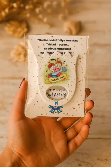 Kişiye Özel Lale Açacak Magnet | Yeni Doğan Bebek Hediyeliği