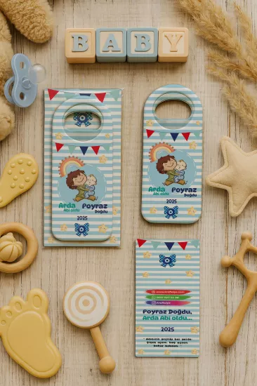 Kişiye Özel Kartlı Uzun Açacak Magnet | Bebek ve Özel Gün Hediyelikleri