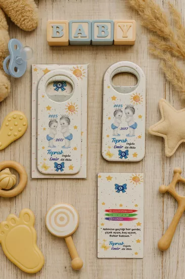 Kişiye Özel Kartlı Uzun Açacak Magnet | Bebek ve Özel Gün Hediyelikleri