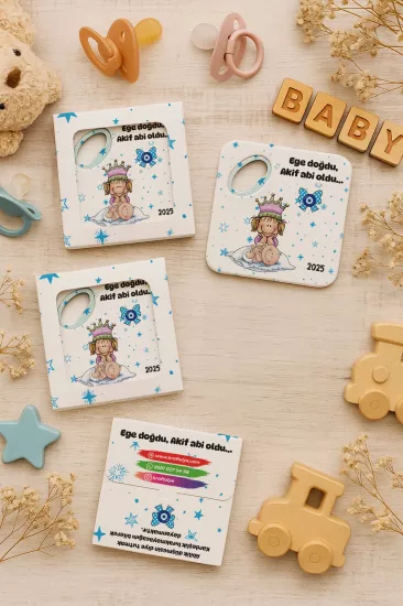 Kişiye Özel Kutulu Kare Açacak Magnet – Doğum Günü, Baby Shower ve Bebek Hediyelikleri