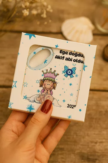 Kişiye Özel Kutulu Kare Açacak Magnet – Doğum Günü, Baby Shower ve Bebek Hediyelikleri