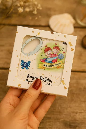 Kişiye Özel Kutulu Kare Açacak Magnet – Doğum Günü, Baby Shower ve Bebek Hediyelikleri