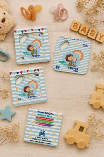 Kişiye Özel Kutulu Kare Açacak Magnet – Doğum Günü, Baby Shower ve Bebek Hediyelikleri