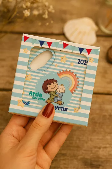 Kişiye Özel Kutulu Kare Açacak Magnet – Doğum Günü, Baby Shower ve Bebek Hediyelikleri