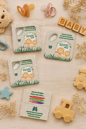 Kişiye Özel Kutulu Kare Açacak Magnet – Doğum Günü, Baby Shower ve Bebek Hediyelikleri