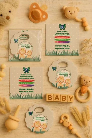 Jelatinli Kartlı Papatya Açacak Magnet – Kişiye Özel Bebek Hediyesi