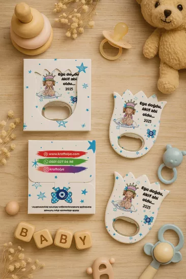 Yeni Doğan, Baby Shower ve Doğum Günü İçin Kutulu Kalp Açacak Magnet
